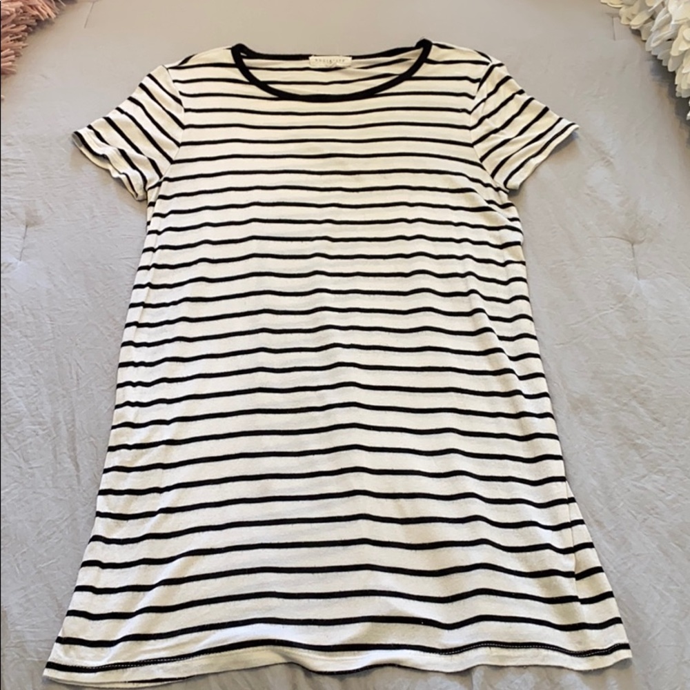 Black and white striped tshirt dress